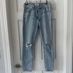 Agolde straight light wash blue jeans